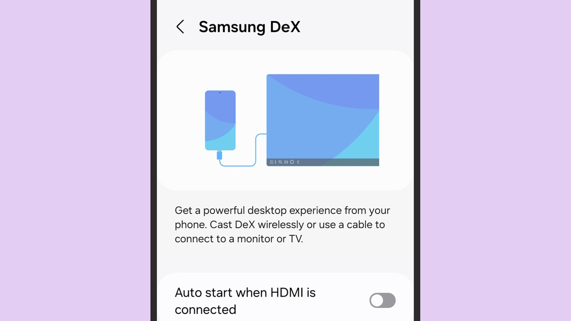 Samsung DeX on a Galaxy phone