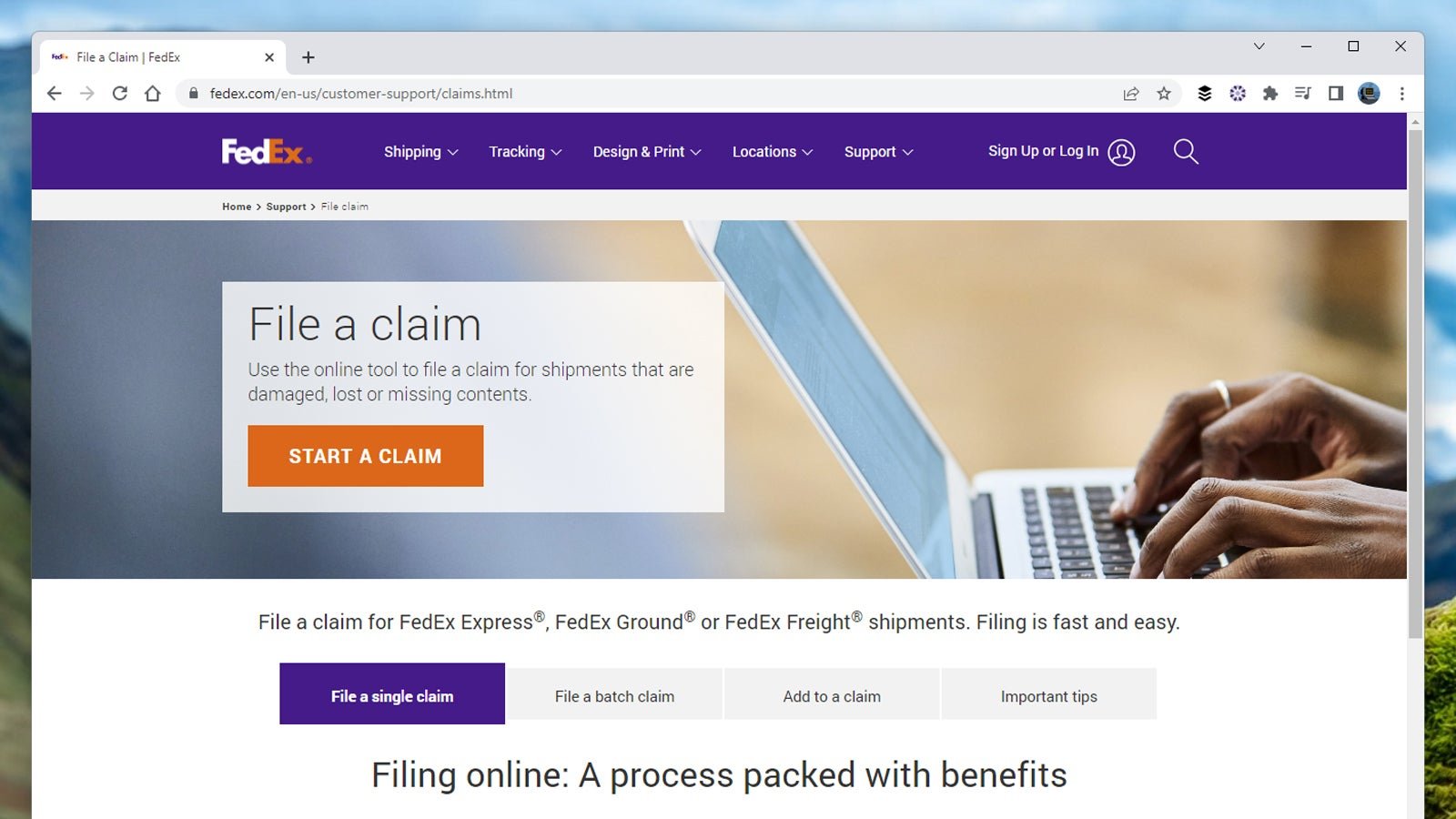 Fedex has a comprehensive claims portal you can make use of.