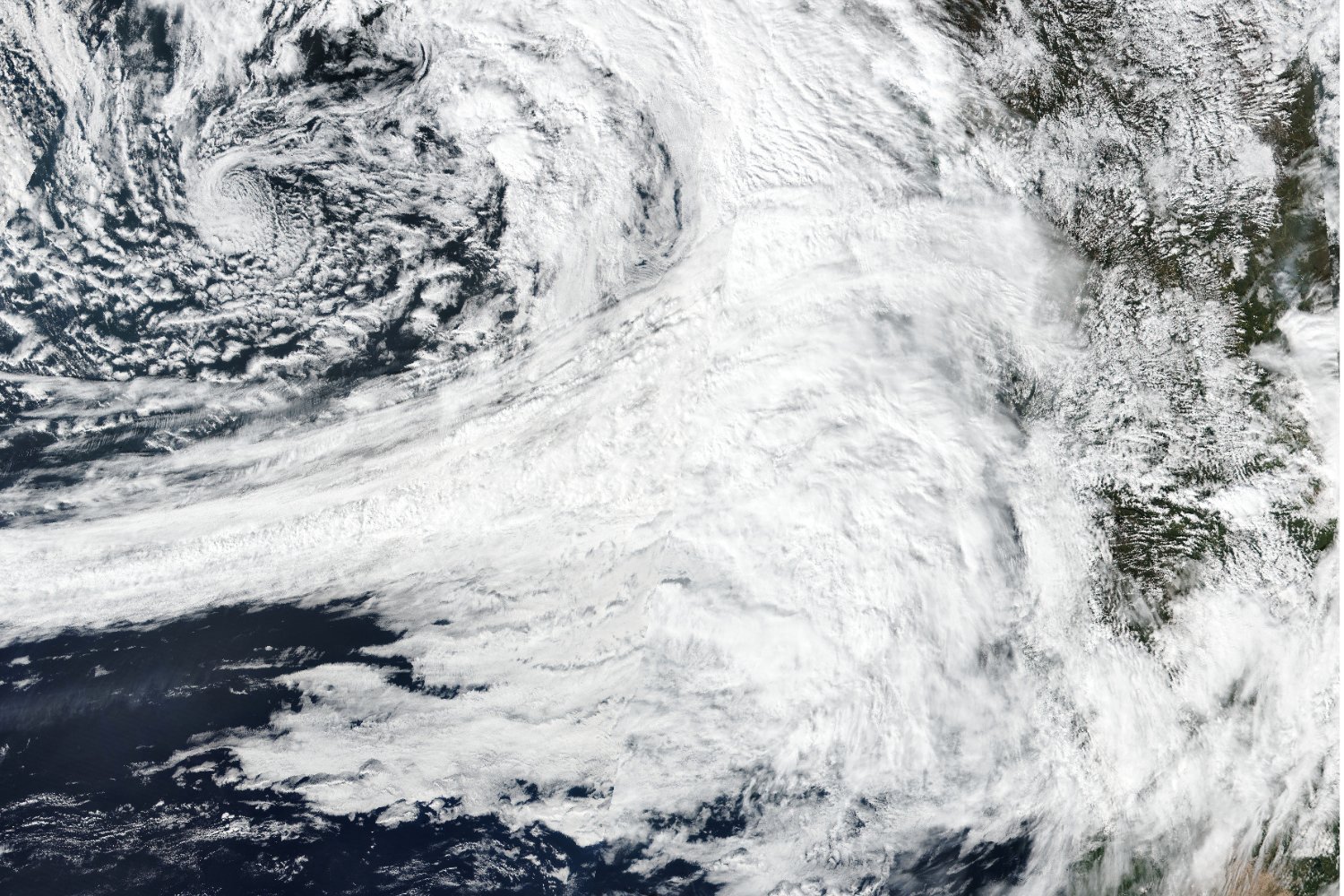 A huge atmospheric river over the Gulf of Alaska.