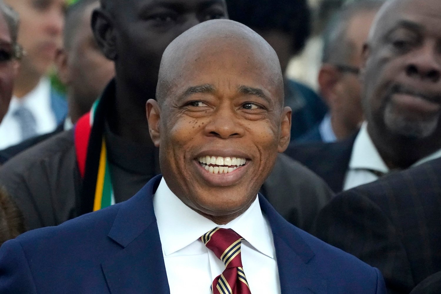 New York City Mayor Eric Adams talks to the press outside Gracie Mansion, the official residence of the mayor of New York City, on September 26, 2024.