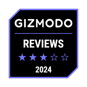 Gizmodo Reviews Logo 2024 Black 3 Stars badge