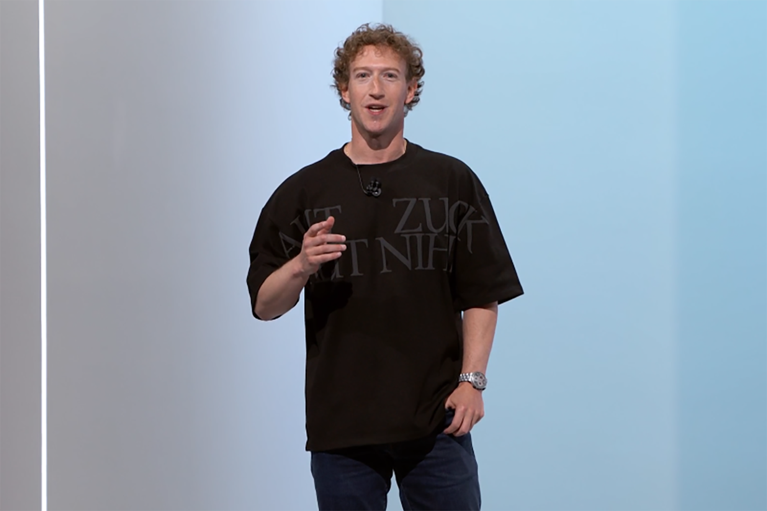 Zuck wears a dumb shirt.